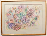 Blooms in a jar by Cheryl Gould M.R.S.S., drawing, sold Jul 2023