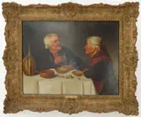 Darby and Joan by Valentino Valentini, oil on canvas, sold Jun 2023
