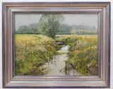 Autumn River (Brockhall) by John Lines, oil on canvas, sold May 2023