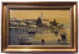 Harbour Scene by Hortense Pironin, oil on canvas, sold May 2023