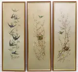 Songbirds nesting among blossom by William Jones, oil on canvas board, sold Mar 2023