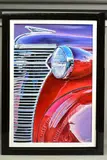 'Red and Purple Buick', a study of a classic American car, signed by Roz Wilson, oil on canvas, sold Nov 2020