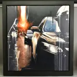 'Sunset, New York Taxis', an American city street scene, signed bottom by Kris Hardy, oil on canvas, sold Nov 2020