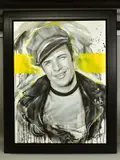 'Marlon Brando I', a portrait of the actor playing Johnny Strabler in by Jen Allen, oil on canvas, sold Nov 2020
