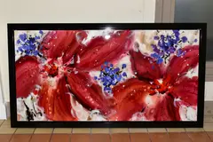 'Going Home', Japanese blossoms, signed bottom left, signed by Danielle O'Connor Akiyama, oil on canvas, sold Nov 2020