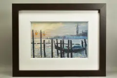 'Towards San Giorgio, First Light', a Venetian scene by James Bartholomew, pastel on paper, sold Nov 2020