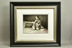 'Andlucia VI', a portrait study of a scantily clad female figure, by Fabian Perez, ink on paper, sold Nov 2020