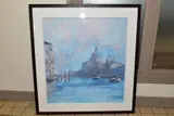 'Vaporettos On The Grand Canal', a Venetian scene, by James Bartholomew, pastel on paper, sold Nov 2020