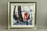 'Snowy Post Box', a Limited Edition print, 26/195, signed by Timmy Mallett, print, sold Nov 2020