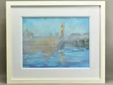 'House of Parliament I', a view across the River Thames, by James Bartholomew, pastel on paper, sold Nov 2020