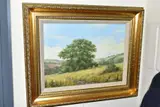 A British pastoral landscape with cattle grazing by Lesley Hammett, oil on canvas, sold Nov 2020