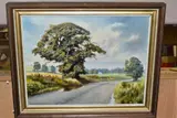 A rural british landscape by Fred Gambino, oil on canvas, sold Nov 2020