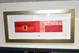An abstract mixed media work on paper by Linda Charles, mixed media, sold Nov 2020