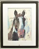 Gilling piebald ii by James Bartholomew, mixed media on paper, sold Nov 2020