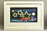 A limited edition print of a boy pulling a dog in a cart 156/395 by Doug Hyde, print, sold Nov 2020
