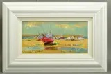 Seaside at low tide by Helios Gisbert, oil on board, sold Nov 2020