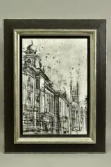 High street bath by Tim Steward, mixed media on paper, sold Nov 2020