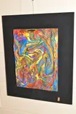 an abstract study using impasto oils on board, signed verso by Giovanni Mengaldo, oil, sold Nov 2020