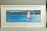 Dinghies in the camel estuary by James Bartholomew, pastel on paper, sold Nov 2020