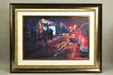 Bus stop, hyde park corner by Rolf Harris, print, sold Nov 2020