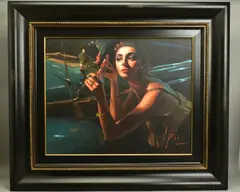 Glamour iv by Fabian Perez, oil on canvas, sold Oct 2020