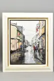'RAINY DAY, TENBY', a view of the Welsh seaside town, by David Porteous-Butler, oil on canvas, sold Oct 2020