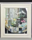 Amongst friends by Emma S Davis, mixed media on board, sold Oct 2020