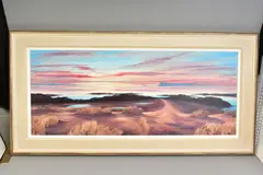 Summer sunset over eigg by Tom Barron, oil on canvas, sold Oct 2020