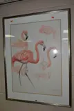 A study of pink flamingos by Matthew Hillier, pencil and watercolour, sold Oct 2020