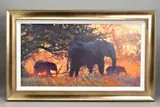 Backlit gold by Rolf Harris, print, sold Oct 2020