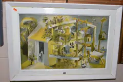 Fisherman hut by Hans Tisdall, lithograph, sold Oct 2020