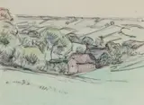 Farmhouse in the Blackdown Hills by Robert Bevan, watercolour and chalk, sold Dec 2019
