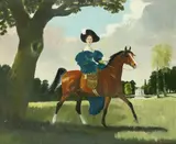 Portrait of Lola Montez riding Signed Oil by Doris Zinkeisen, Oil on canvas, sold Dec 2019