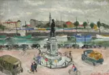 View of La Rochelle by Nadia Benois, Oil on canvas, sold Dec 2019