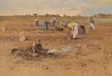 The potato pickers Signed and dated 1902 Oil by František Slabý, 1902, Oil on canvas, offered Dec 2019