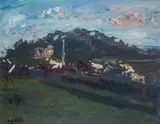 Racing at Auteuil Signed by Jacques-Émile Blanche, 1935, Oil on board, offered Dec 2019