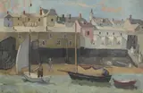 Harbour scene Signed Oil by Brynhild Parker, Oil on canvas, offered Dec 2019