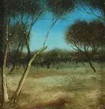 Australian bush landscape Signed Oil by Kevin Charles "Pro" Hart, Oil on board, offered Dec 2019