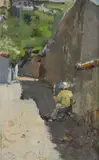 Narrow Street Flickering by Ivan Yegorovich Bazanov, 2002, oil on canvas, sold Dec 2019
