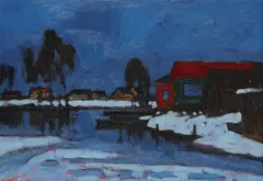 Spring Twilight Signed by Kim Britov, oil, sold Dec 2019