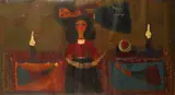 Moon Song Signed with monogram by Phikret Mamedovich Kashimov, 1991, Oil on canvas, sold Dec 2019