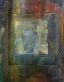 Still life with a vase Inscribed to verso Oil by Emin Mamedov, Oil on canvas, sold Dec 2019