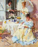 A Sunny Morning Signed in Cyrillic by Victor Yefimenko, Oil on canvas, offered Dec 2019