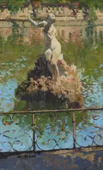 Andromeda I Signed Oil by Peter Kuhfeld, Oil on board, sold Dec 2019
