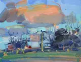 Clouds Over Straiton Signed Oil by James Fullarton, Oil on canvas board, sold Dec 2019