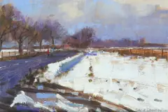 Snow on the Downs by David Sawyer, Oil on board, sold Dec 2019