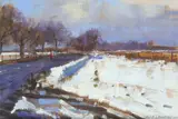 Snow on the Downs by David Sawyer, Oil on board, sold Dec 2019