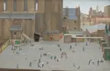 The playground Signed and dated FEBRUARY 1975 Oil by Julian Bell, Oil on canvas, sold Dec 2019