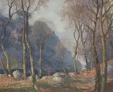 Mountainous river landscape Signed Oil by Francis Patrick Martin, Oil on canvas, sold Dec 2019
