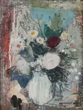 Still life with flowers in a vase Signed Oil by George Hammond Steel, Steel, sold Dec 2019